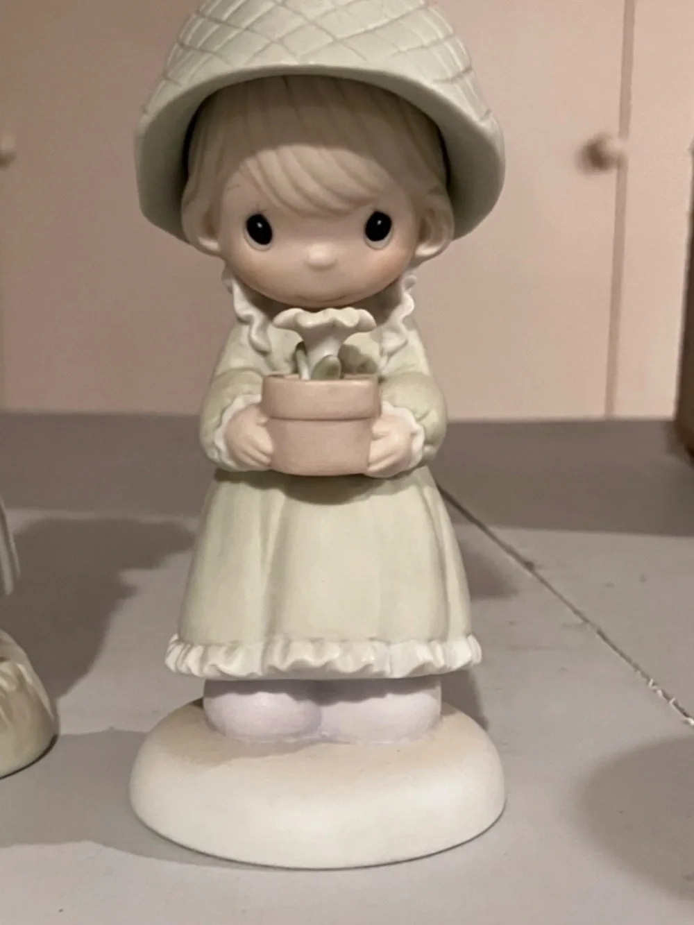 Enesco Precious Moments Pastel Green and Pink Girl Figurine